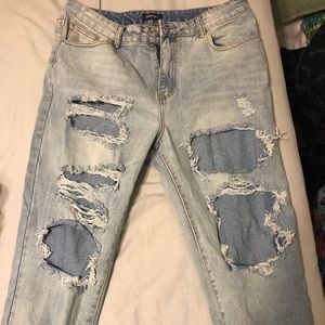 Nastygal distressed mom jeans